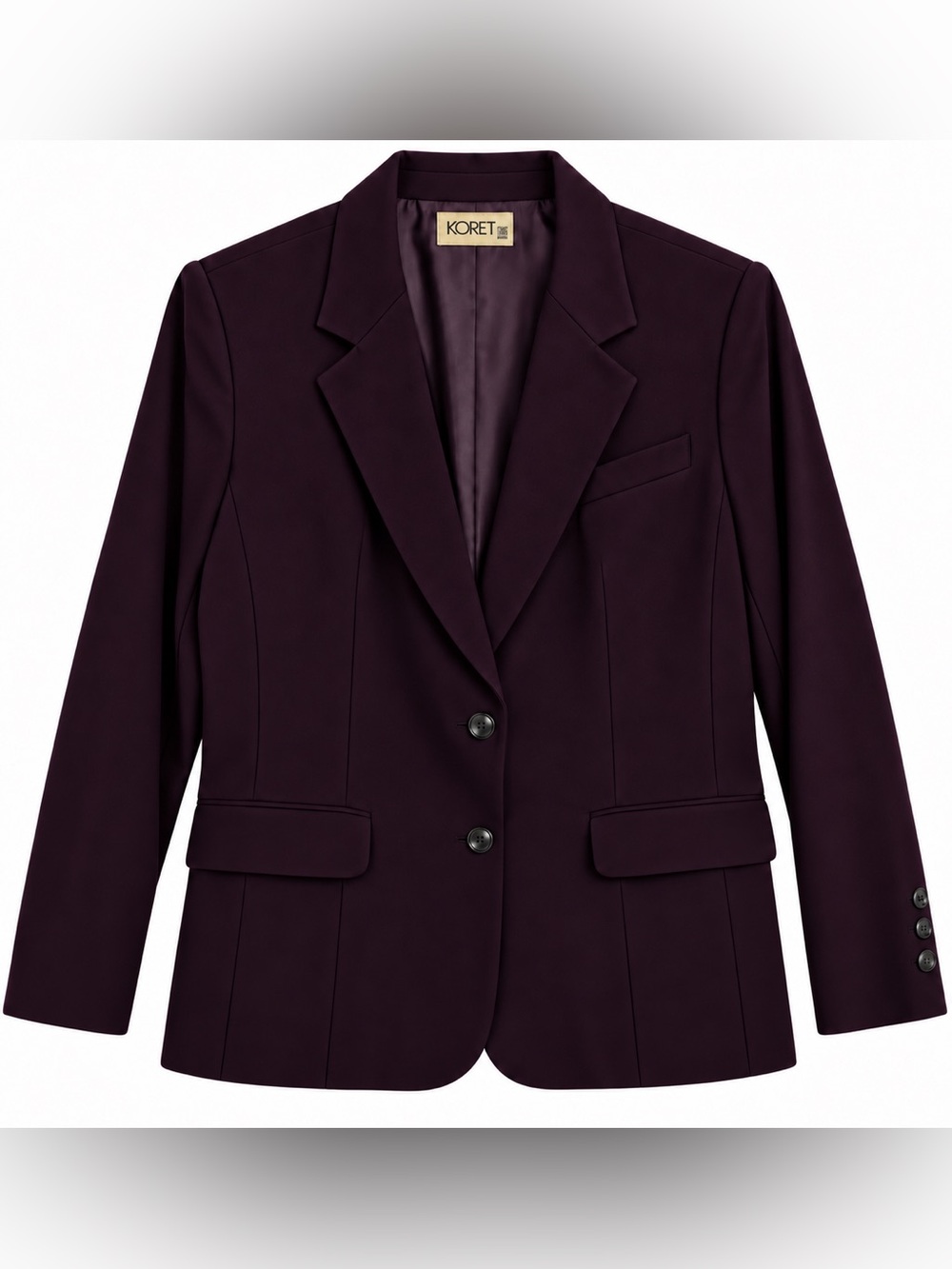 Koret Vintage Eggplant Purple Blazer — Tailored Fit, Fully Lined | SZ M/L